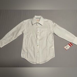 NWT Cat & Jack Boy's XS 4/5 White Long-Sleeve Button Down Dress Shirt